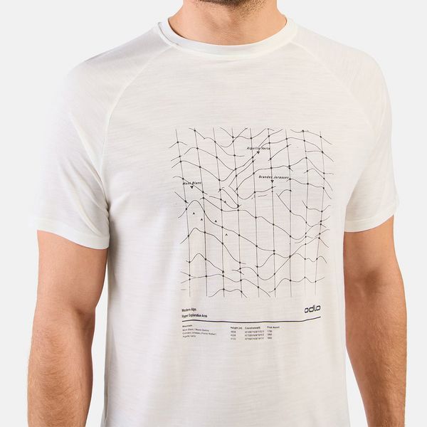 Odlo футболка Merino Tencel Hyper Map gardenia melange M