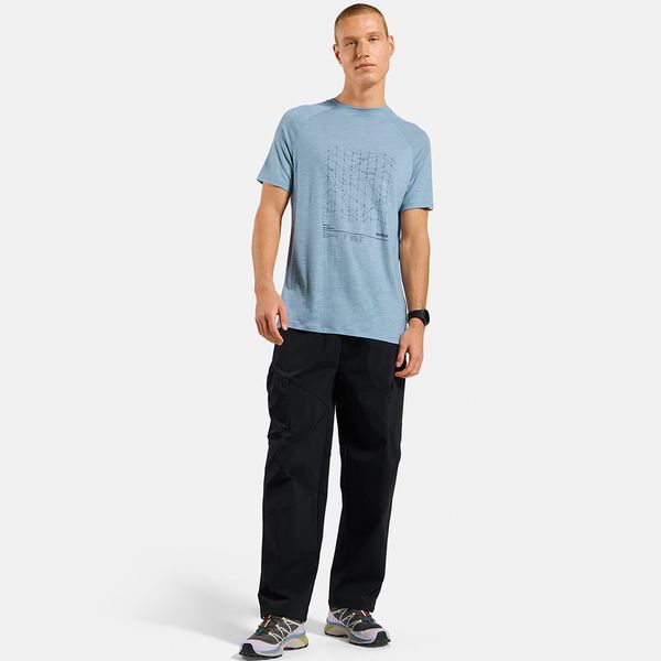 Odlo футболка Merino Tencel Hyper Map baby blue melange S