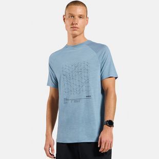 Odlo футболка Merino Tencel Hyper Map baby blue melange M