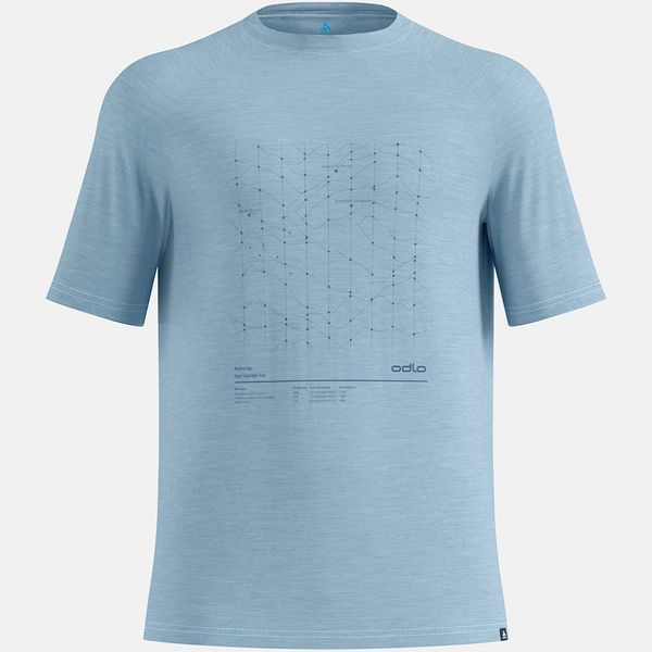 Odlo футболка Merino Tencel Hyper Map baby blue melange M